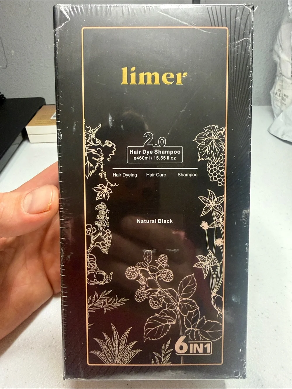 Natural Black Hair Dye Shampoo – Black